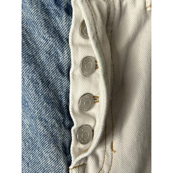 PacSun Jeans Womens Size 26 Two Toned High Rise Straight Button Fly Undone Hem - Picture 4 of 14